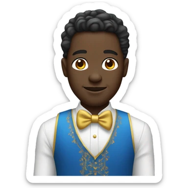 Black guy with blue ushakana and fancy clothes sticker