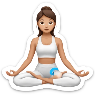 Brunette girl yoga sticker