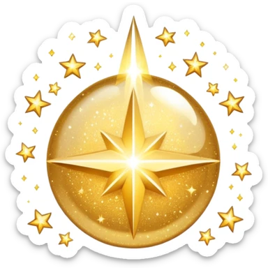 shiny sparkle icon surrounded by extra sparkles sticker