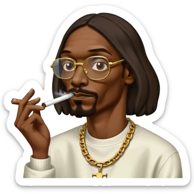 Snoop dog, smoking a blunt sticker