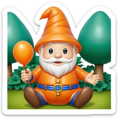   jeff koons halloween garden gnome inflatable balloon art sticker