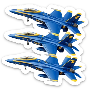 four US Navy Blue Angels f/a-18s performing diamond formation maneuver sticker