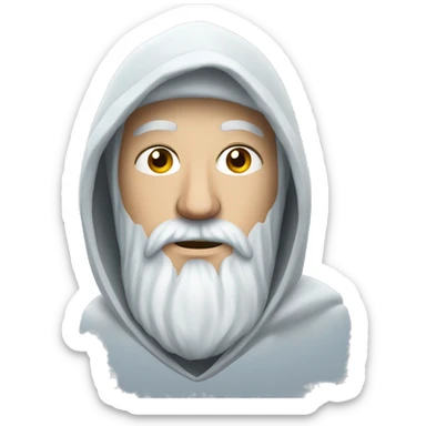 Russian man with beard in a hood covered with snow and ice sticker