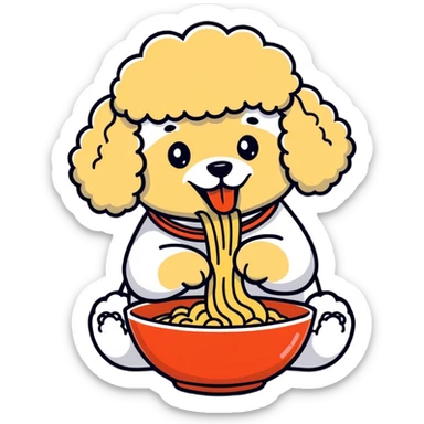 Ramen poodle  sticker