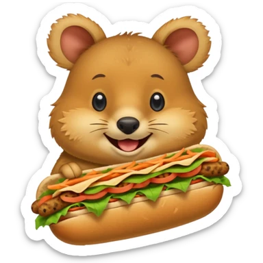 quokka eating bahn mi sticker