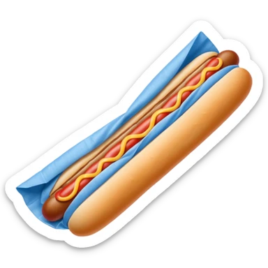 hotdog with napkin blue (#00A3E0) and red (#F9423A) sticker