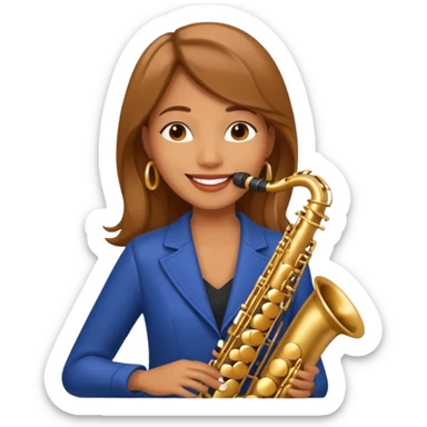 woman Swing jazz musician playing saxophone sticker