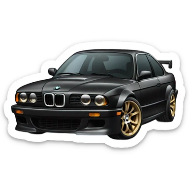 black bmw car drifting sticker