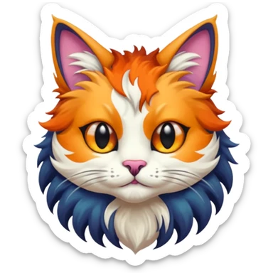 make a hyper realistic mythical cat creature with great detail sticker