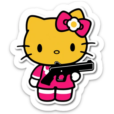 Hello kitty with a Glock  sticker