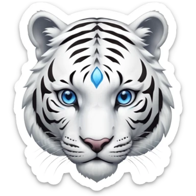 white tiger with blue eye sticker