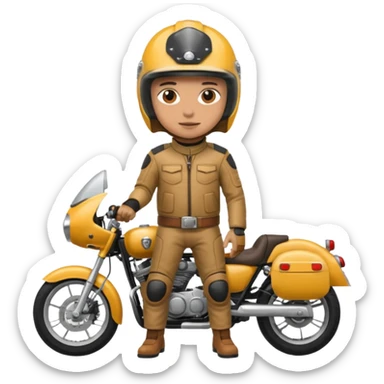 motorcycle human with helmet full body sticker