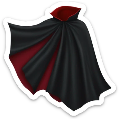 a-black vampire-cape, red inside sticker