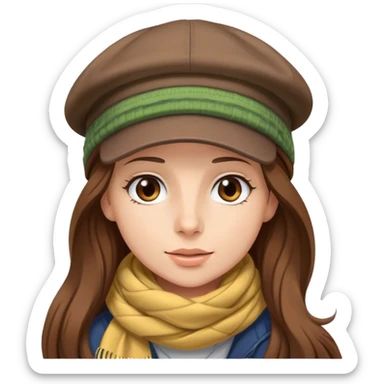 Girl with long hair wearing a cap and a scarf over it listening to keinemusik sticker