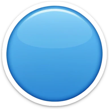 A simple blue circle emoji. Smooth, evenly shaped, with a flat or slightly glossy surface. Vibrant and rich blue color, resembling a basic geometric shape sticker