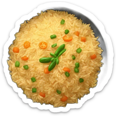 top view of a bowl of Uzbek pilaf sticker