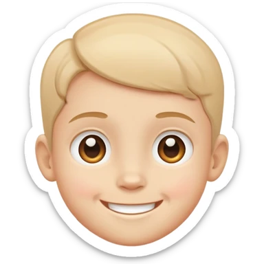 smiling child's head, simple and friendly sticker