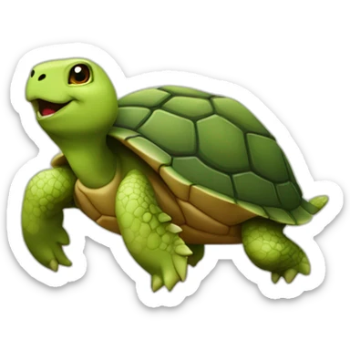 Une tortue qui est sur un lapin sticker