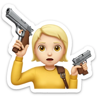Emoji killing itself with a gun  sticker