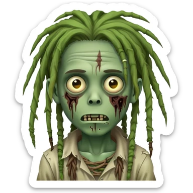 boy zombie with dreadlocs emoji to use or share on Discord and Slack. sticker