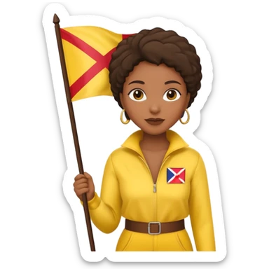 yellow  Flag holder black woman sticker