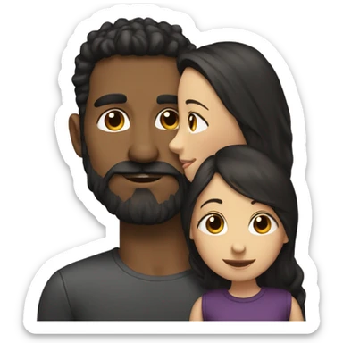 A guy with a beard kissing a girl with dark hair  sticker