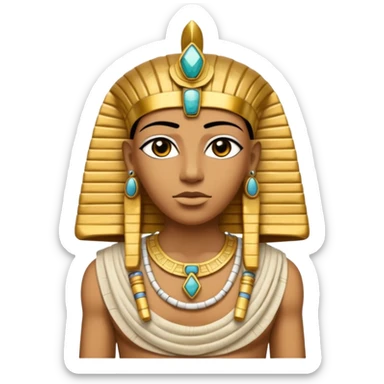 Mummy Pharaoh: Bandaged body with golden headdress and jeweled amulet.
 sticker