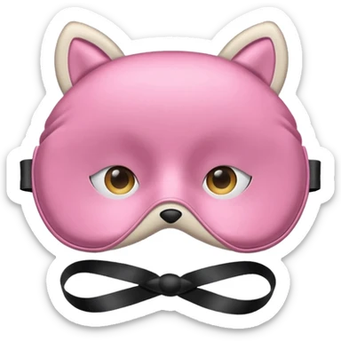 isolated girly silky sleep mask for better sleep sticker