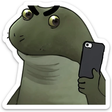 Muscular otter taking a selfie sticker
