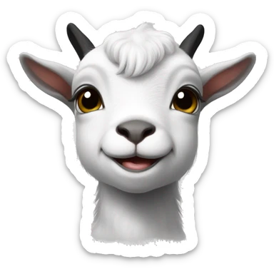 black and white baby goat no horns sticker