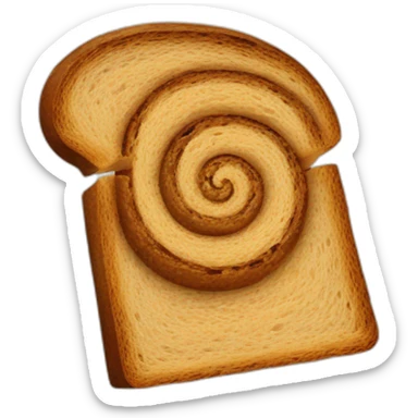 brown rye swirl in the middle of bread slice sticker