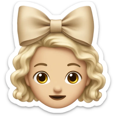Beige bow ￼ sticker