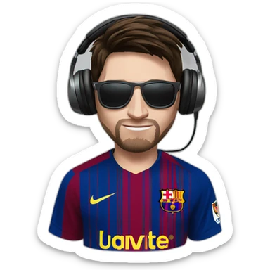 lionel messi wearing headphone sticker