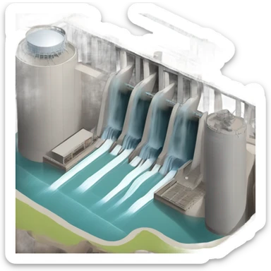 hydroelectric power station sticker