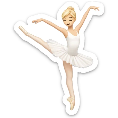 A white ballerina with blonde hair on point doing an arabesque  sticker