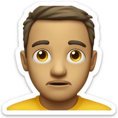 Concerned yellow emoji with judgmental eyes sticker