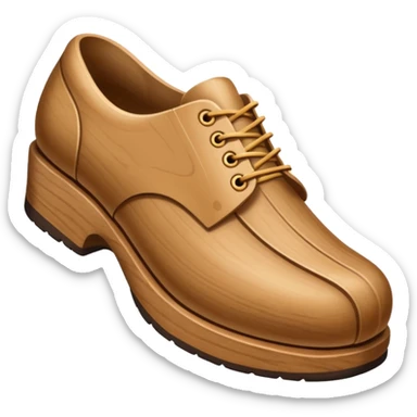 Un zapato de madera estilo Polonia . El zapato está tallado a mano. Pero de madera   sticker