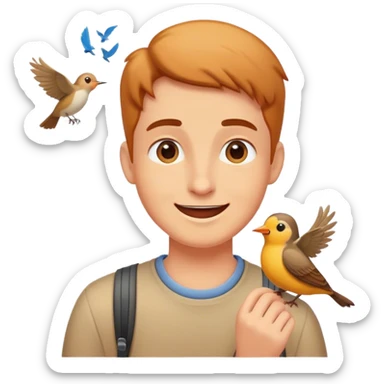 bird chirping to a kind act of kindness to other sticker