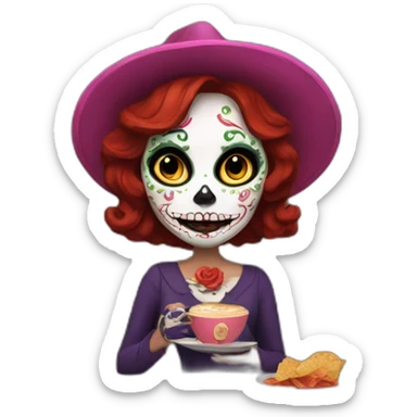 Catrina cafe sticker