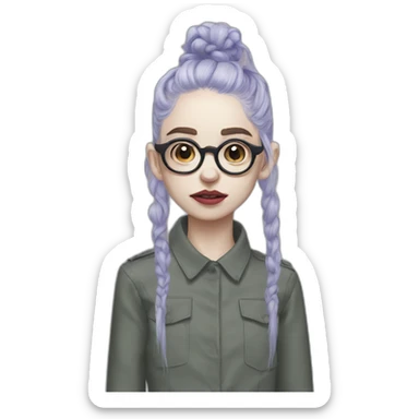 grimes-with-glasses sticker
