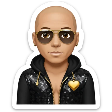 Pitbull, Rapper with black sequin outfit sticker