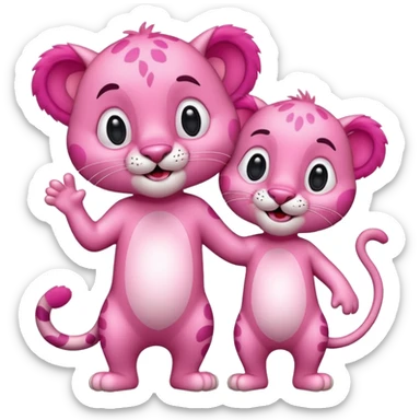 Pantera rosa con un buen amigo sticker