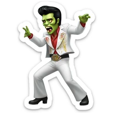 elvis zombie dancing sticker