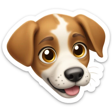 Adorable puppy giving kisses sticker