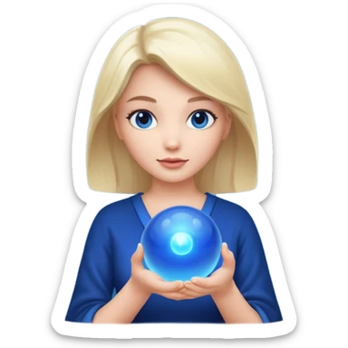 Magic woman with magic ball blue sticker