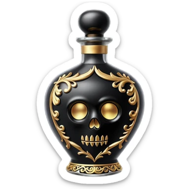 an elegant black poison bottle, no skull, no bones sticker
