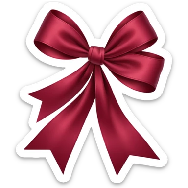 burgundy red ribbon sticker