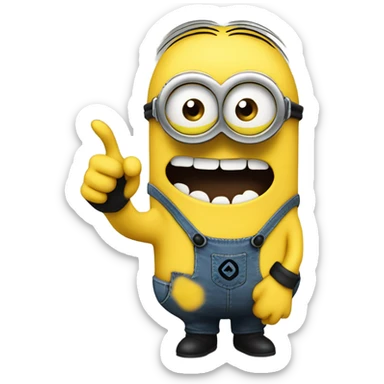 minion with HAND OUTS sticker