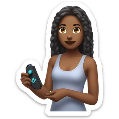 Self care girl playing nintendo switch sticker