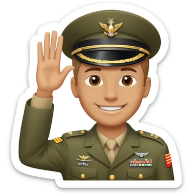 It's a man who makes the military salute smiling sticker
